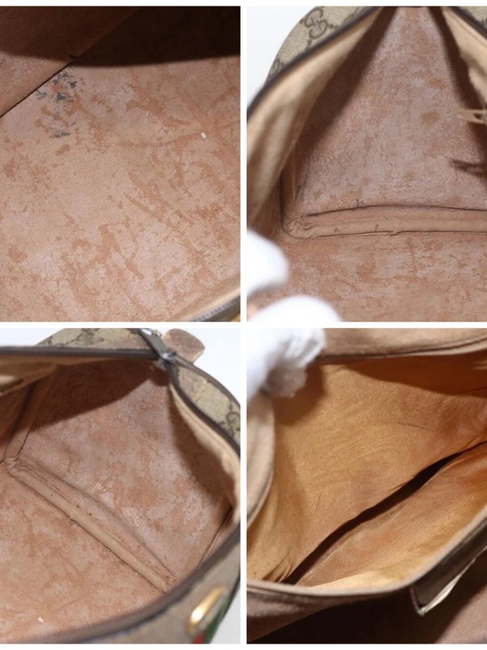 GUCCI GG Supreme Web Sherry Line Boston Bag PVC Beige Gold 39 02 007 Auth 165215 - Picture 15 of 16
